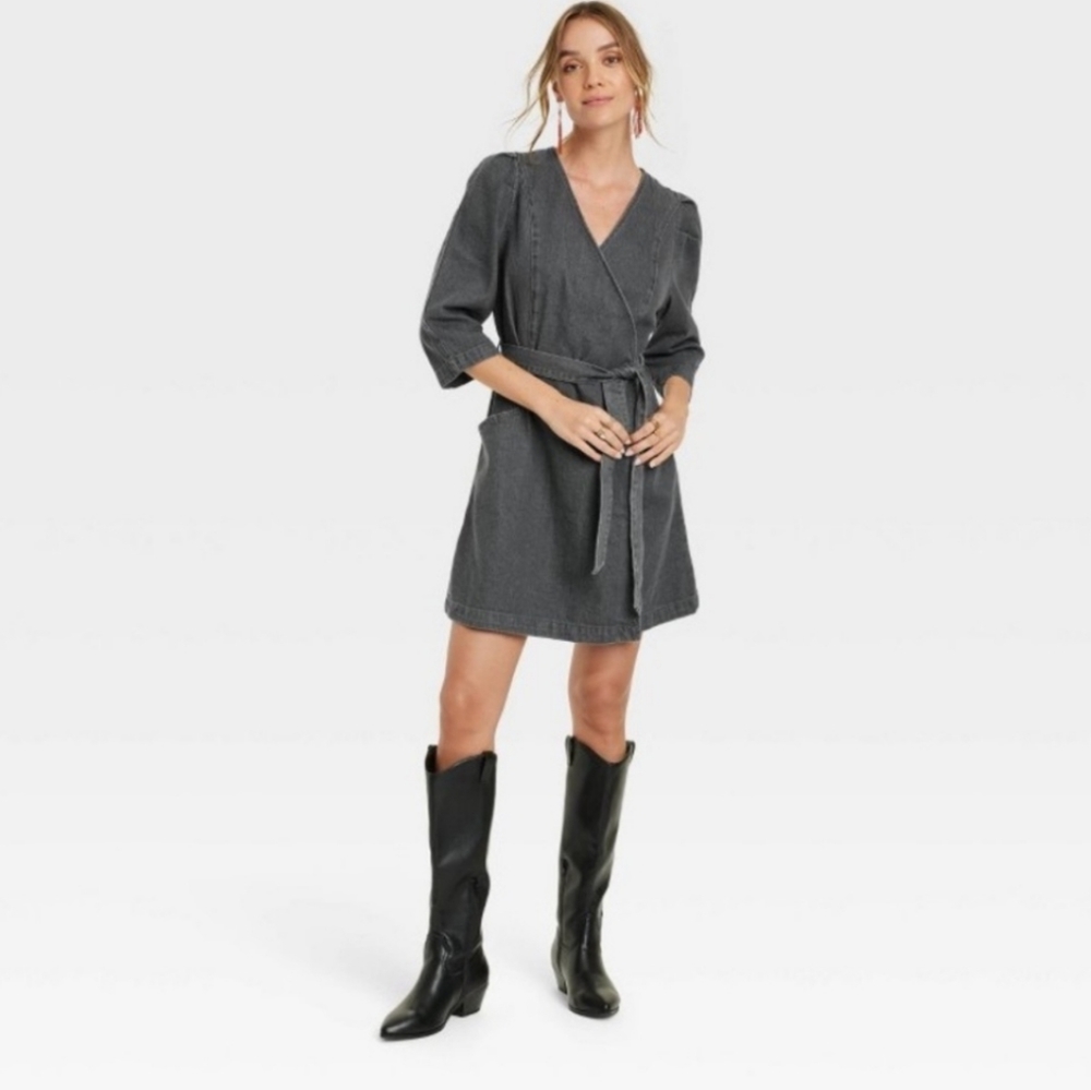 Universal Thread Denim Wrap Dress - image 1